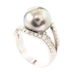 パール リング パール12.2mm ダイヤ0.91ct 15号 13.0g レディース 中古A品