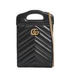 グッチ GGマーモントミニトップハンドル ショルダーバッグ 699756 ブラック レディース 中古A品