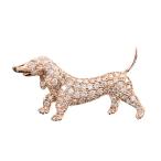 犬モチーフ ダイヤ チャーム_約W35xH17mm 3.4g レディース 中古A品