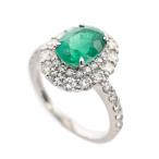 エメラルド リング  エメラルド1.75ct ダイヤ1.12ct 14号 6.4g レディース 中古A品