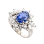 サファイア リング  サファイア3.09ct ダイヤ1.48ct 12号 9.8g レディース 中古A品