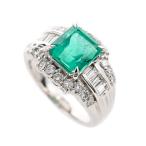 コロンビア  エメラルド2.31ct ダイヤ0.86ct 11号 13.3g レディース 中古A品