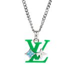 ルイヴィトン モノグラムロウ ネックレス M02566 グリーン ユニセックス 中古A品