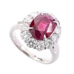 ショッピングルビー ルビー リング  ルビー3.01ct ダイヤ1.25ct 11号 9.9g レディース 中古A品