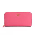 プラダ ラウンドファスナー財布 長財布  1ML506 ピンク レディース  中古A品