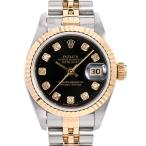 ロレックス デイトジャスト 腕時計 69173G W番 ブラック レディース 中古A品