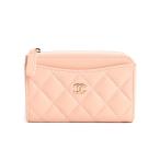  Chanel Classic Zip футляр для карточек футляр для карточек AP3179 свет Pink Lady -s б/у AB товар 