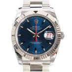 ロレックス ターノグラフ 腕時計 116264 D番 ブルー メンズ 中古A品