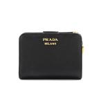 ショッピングプラダ プラダ サフィアーノトライアングル財布 ミディアムウォレット  1ML018 ブラック レディース  中古B品