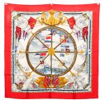 エルメス カレ90 スカーフ   レッド レディース 中古A品