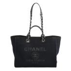 シャネル ドーヴィルショッピングバッグ トートバッグ  A66941 ブラック レディース  中古AB品