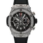 ウブロ ビッグバン ウニコ チタニウム パヴェ 腕時計 411.NX.1170.RX.1704  スケルトン メンズ 中古A品