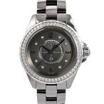 シャネル J12 クロマティック 33mm 腕時計 H2565  グレー メンズ 中古A品