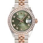 ロレックス デイトジャスト28 腕時計 279381RBR/J ランダム品番 グリーン レディース 中古A品