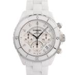 シャネル J12 クロノグラフ 41mm 腕時計 H2009  ホワイト メンズ 中古A品