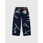 EVISU エヴィス ジーンズ カモメ 家紋 タイダイ デニム パンツ ワイド ルーズ ボタンフライ 2EAHTM5JE1057