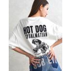 GYDA ジェイダ Tシャツ レディ―ス 半袖 綿 100% ゆったり HOT DOG GYDALMATIAN BIG ダルメシアン 072522704801