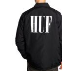 HUF ハフ ジャケット コーチジャケット メンズ レディース 大きいサイズ ブランド ストリート NEUE MARKA COACHES JACKET 中綿入り 黒 ブラック JK00189-B