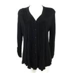 ショッピングforever21 フォーエバー21（Forever21）黒フレアーカーディガン L/G