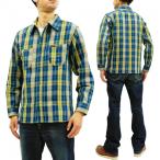 フェローズ チェック ネルシャツ Pherrows ワークシャツ 19W-720WS 長袖シャツ ネイビー×イエロー 新品