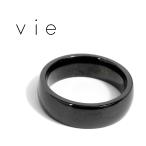 vie ヴィー リング 指輪 イオンプレーティング ブラック シンプル 金属アレルギー対応 アレルギーフリー ステンレス R1003BK