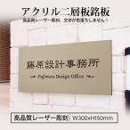 表札 会社 約W300mm×H150mm×t1.5mm 事務所 オフィス 即日 マンション おしゃれ 看板 gs-pl-niso-300150