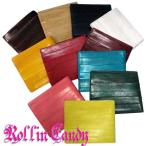 うなぎの本革 高級 イールスキンスリム二つ折り財布/ウォレット 本革 レザー ウナギ 鰻 幸運 メンズ レディース 男女兼用 サイフ うなぎの皮 父の日 母の日