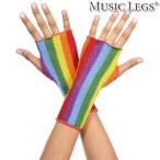 MusicLegs( музыка legs ) Rainbow палец отсутствует перчатка ML443 многоцветный . рука гетры для рук перчатки палец нет танцевальный костюм красочный гетры для рук 