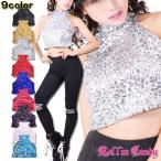  танцевальный костюм * stage костюм .! украшен блестками с высоким воротником безрукавка короткий tops hip-hop Jazz бальные танцы презентация женский латиноамериканский Kids 