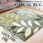 ホットカーペット ホットカーペットカバー ラグ カーペット 絨毯 じゅうたん リビングラグ 180x180cm グリーン 2帖 2畳 ウレタン入り おしゃれ アウトレット