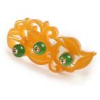 帯留天然石翡翠8mm玉ラインストー...