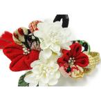 髪飾り 成人式 振袖 袴 花 3点セット 赤 つまみ細工 組紐 房つき かんざし 簪 髪かざり 和柄 ちりめん 古典 レトロ 和装 卒業式 結婚式 入園式 卒園式sc2954s