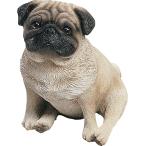 セール!即納!サンディキャスト製 座っているパグ 子犬ホワイト色 オリジナルサイス彫像 置物装飾 輸入品
