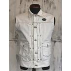 スカルフライト ライダース ストレッチ ベスト SKULL FLIGHT RIDERS STRETCH VEST TYPE-2 WHITE DENIM
