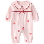 LILKIWAI ベビー ロンパース 前開き カバーオール 長袖カバーオール 女の子 春 かわいい プリンセス 普段着 肌着(ピンク,66)