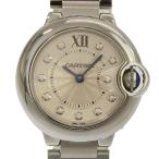 カルティエ CARTIER 時計 バロンブルーSM レディース クォーツ 腕時計 11Pダイヤモンド SS シルバー文字盤 WE902073 中古 新入荷 CA0490