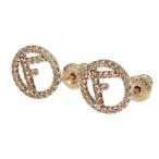 フェンディ FENDI エフイズ フェンディ ピアス GP ラインストーン ピンクゴールド色 中古 新入荷 OBJ0289