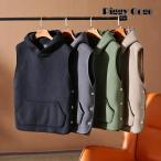 ベストメンズフリースベストフード付...