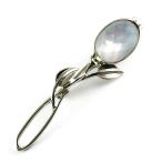 白蝶貝＆天然水晶天然石ブローチロノ...