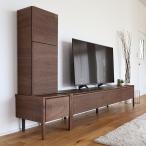 テレビ台 180cm テレビボードセット左タイプ ブラウン ウォールナット無垢材 国産 日本製 ローボード サイドキャビネット RST