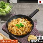 鋳物 鉄 フライパン 軽量 IH対応 オーブン対応 日本製 燕三条 鉄のフライパン 鉄製 軽い スリム おしゃれ ステーキ 肉 ［ Flying Saucer 鋳物フライパン 24cm ］