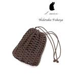 il micio/イルミーチョ/巾着/メッシュレザーミニポーチ/Boho Vacchetta Mini Bag/ブラウン/ilm342402
