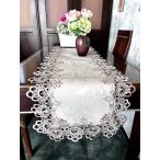 テーブルランナー　総レース40X180ｃｍ　周りは総レース刺繍　NEWテーブルコーディネート　A