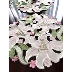 2枚セット　カサブランカ ホワイト 30cm カットワーク刺繍 テーブルセンター 　ドイリー　テーブルコーディネート　ベージュ