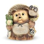 CtoC JAPAN Select 信楽焼 たぬき ふくろう カエル 置物 9018-07 陶器 幅 25cm x 奥行 15.5cm x 高さ 26