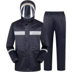 レインウェア レインコート メンズ 自転車用レインコート レインポンチョ 上下セット 通勤 二重ツバ付き ポケット付き レディース 防水