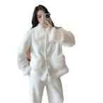  пижама фланель женский осень-зима кашемир теплый верх и низ в комплекте нежный салон одежда Северная Европа способ холодозащитный . длинный рукав часть магазин надеты толстый 