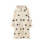  купальный халат пижама фланель женский . вода Night одежда Esthe трос свободная домашняя одежда передний открытие длинный рукав .. добрый .. повышение температуры мама one ope