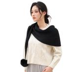  шаль толстый шарф треугольник болеро женский симпатичный вязаный палантин одноцветный pompon имеется накидка пальто весна осень-зима muffler защищающий от холода перо тканый 