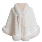  пончо женский мех манто искусственный мех палантин кабель плетеный нежный жемчуг кнопка elegant большой размер внешний теплый 